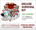 deluxe survival emergency kit with food storage and water