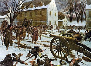 The victorious Americans at Trenton (painting by H. Charles McBarron, Jr. 1975)