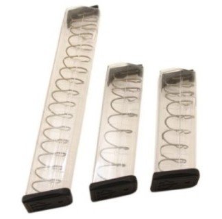 The G18 magazine (left), with the 22-round option (center), and standard G17 magazine on right.