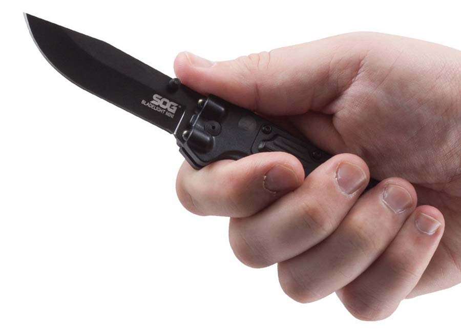 Folding Police Knife with Built in Flashlight