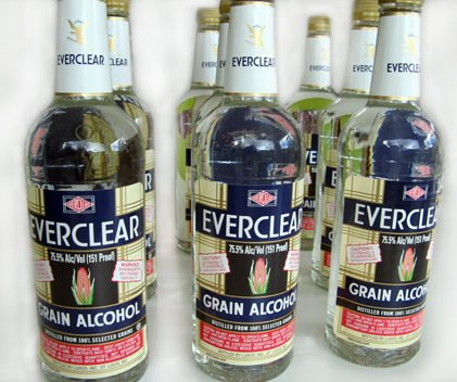 Ah the Everclear … "Stay away from the purple drink!" Grain alcohol is about as close to pure alcohol as you'll get, and it still has a distinct odor.