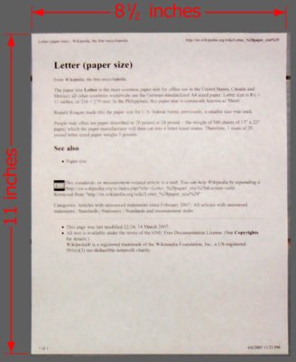 Standard paper is 8.5" x 11" and provides a good practice guide for establishing HGN distances.