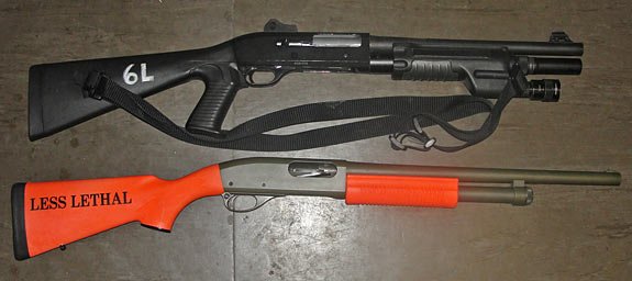 Less Lethal Launcher and Normal Shotgun Less Lethal Launcher and Normal Shotgun
