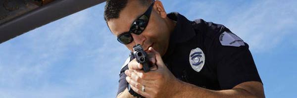 Police Pointing gun thin