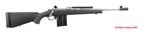 The new Ruger Gunsite Scout rifles offer composite stocks for reduced weight.