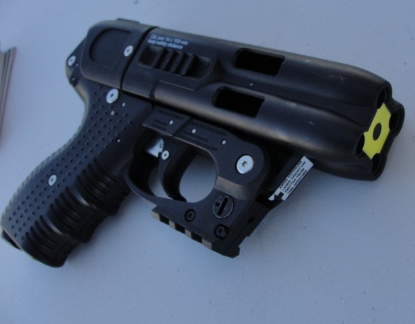 The JPX4 with Integrated Laser in front of the trigger guard.