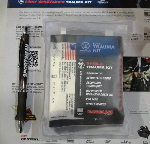 As you can see, the Shield Trauma Kit is barely taller than my pen.