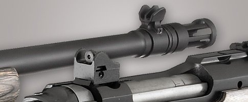 The fixed sights include a low glare front sight and Ghost Ring rear sight.