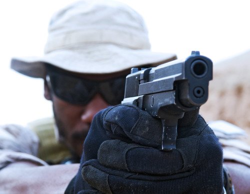 This shooter is definitely lining up the sights. Photo courtesy of SEAL-SWCC.com