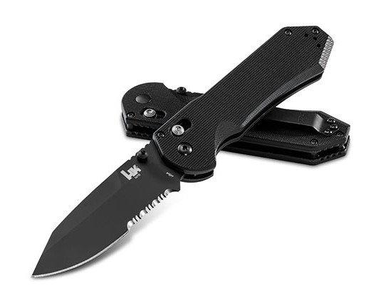 The Benchmade HK Axis knife with serrated blade.