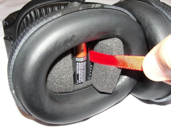 The AAA batteries are inexpensive and easily installed or replaced behind the foam padding inside each ear muff.