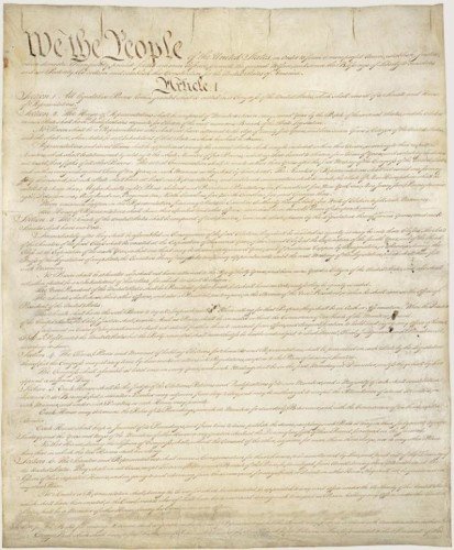 The Constitution of the United States. Courtesy of the Library of Congress.