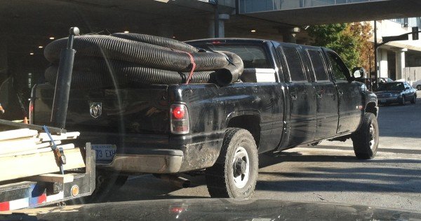 Some vehicles are suspicious on sight - yeah, that's a welded together 6-door Dodge Ram!
