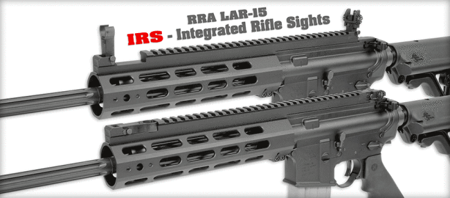 The Rock River Arms Carbine IRS rifles with integrated sights up and down.