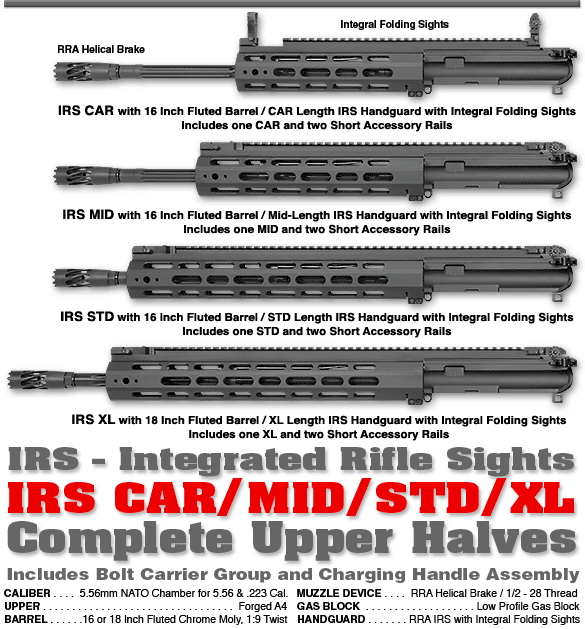 The RRA comparison chart for IRS complete uppers.
