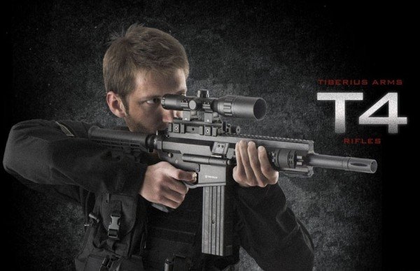The Tiberius T4 uses the magazine CO2 cartridge, allowing standard AR-15 stocks to be selected.