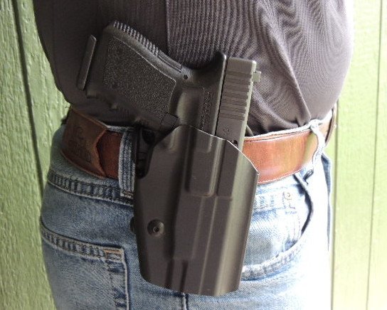 The GLS Pro-Fit with holstered Glock 23.