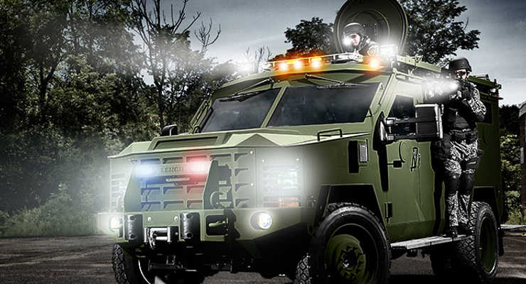 Some SWAT teams use armored vehicles like this Lenco BEARCAT.