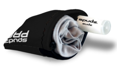 The Alpine Innovations Spudz Pro with Spudz Sudz Cleaning bottle.