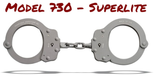 The new lightweight Peerless Model 730 handcuffs.