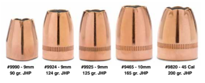 A sample of the SIG Sauer Sierra V-Crown bullets.