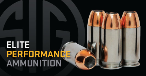 The new SIG Sauer Elite Performance with Sierra V-Crown bullets.