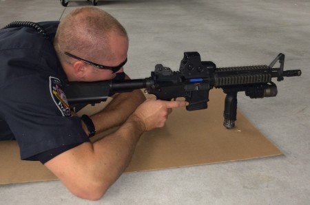 A tester with the author's Rock River Arms LAR-15.