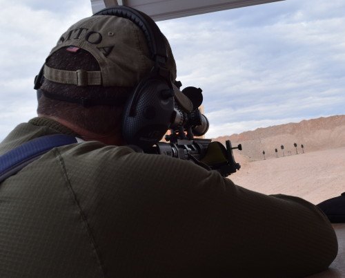 Another look at shooting the RPR on the range. My target was the taller steel target on the left.