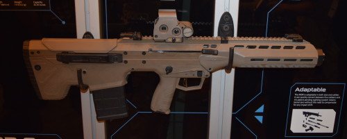 The MDR comes in Black, and FDE. The full-length Picatinny rail on top is ready for optics mounting.