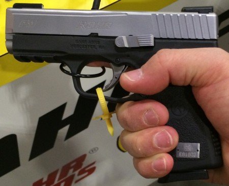 Grips are aggressive on front and back, but subdued on the sides.