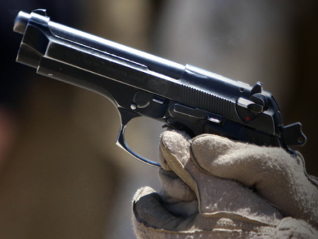 A U.S. Marine Beretta M9 pistol (photo by US Marines).