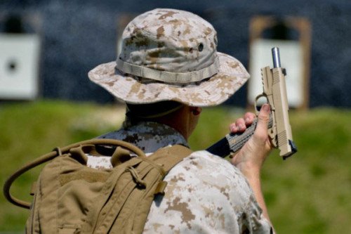 Here a Marine Corps Special Operations Marine training with the MARSOC 1911.