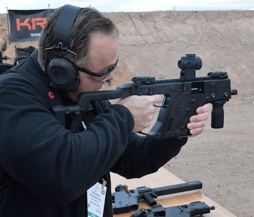 Here Rob shoots the select fire Vector Gen II SMG.