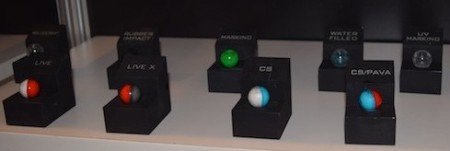 Multi-colored PepperBall projectiles combine options for multi-purpose.