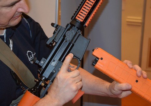 The PepperBall P4 VKS offers an AR-15 style magazine option.