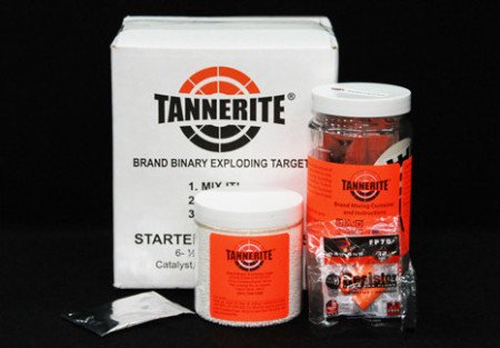 The Tannerite "6-Pack Starter" package provides six (1) pound explosive containers for only $34.99.