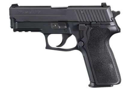 A .40 caliber Sig Sauer pistol was located, like this P229.