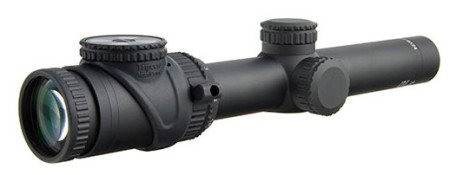 The Trijion Accupoint 1-6x24mm scope has a threaded magnification dial for optional lever.