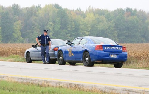 Returning to the patrol car can also be a threat (photo by Michigan State Police).