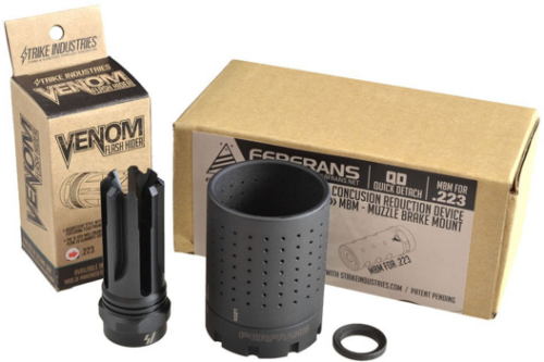 The S.I. FERFRANS system comes with a choice of muzzle brake and the flash/sound reducing can.