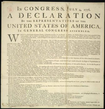 One of the original Declarations of Independence (photo by loc.gov).
