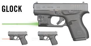 The (3) Viridian R5 options: green laser, red laser, and tactical light.