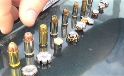 Notice the difference in expansion among traditional hollow point ammo photo from YouTube).