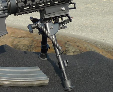 The popular Harris bipod on an AR-15 (photo by Harris).