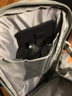 Even without Velcro attachment, the Tagalong fit nicely in the interior pocket.