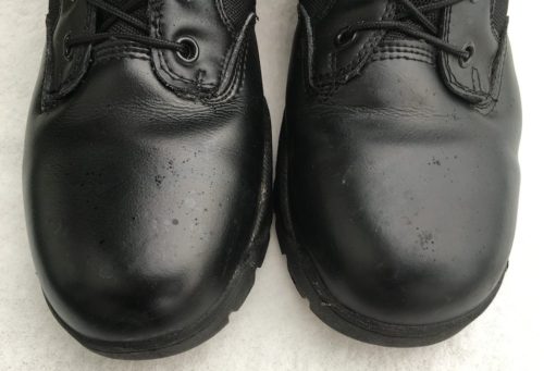 After 2 months the TAC FORCE boots maintained a glossy shine without any polish.