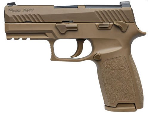 The Sig P320 Compact was slightly modified to meet Army MHS standards.