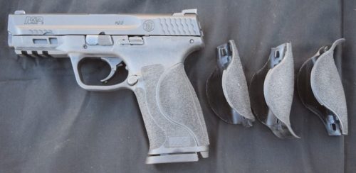 The new M&P 2.0 has (4) palm swell grip options (S, M, ML, L).