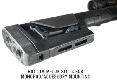 M-Lok attachment slots allow mono-pod and other accessories.